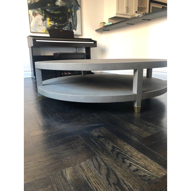 Restoration Hardware Shagreen Leather Coffee Table Chairish