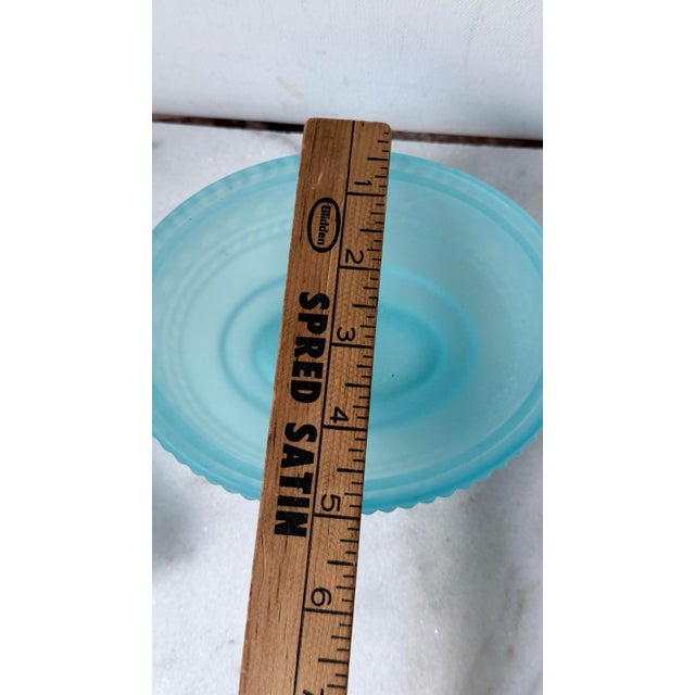 Vintage Westmoreland Blue Satin Glass "Kissing Doves" Covered Candy Dish For Sale - Image 9 of 11