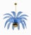 Mid-Century Modern Palm Leaves Chandelier in Light Blue Murano Glass and Brass, 1970 For Sale - Image 9 of 9