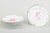 Hollóháza Six salad plates, mid 20th century. Set of six elegant porcelain salad plates with pink floral decoration and...