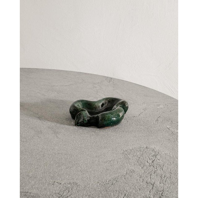 French Mid-Century Green Ceramic Ashtray by Georges Jouve, 1950s For Sale - Image 6 of 6