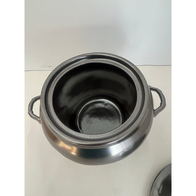 American 1990s Juliska Stoneware Brushed Pewter Soup Tureen. Discontinued. For Sale - Image 3 of 4