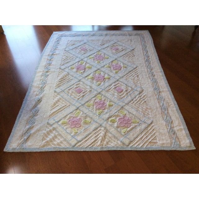 Vintage Shabby Chic Style Chenille Coverlet For Sale - Image 13 of 13
