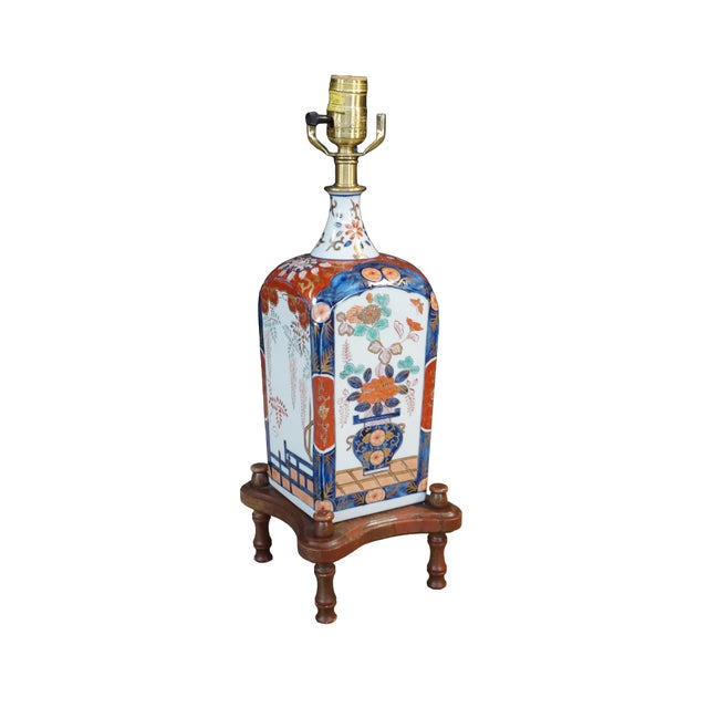 Mid-Century Modern Mid 20th Century Mid Century Modern Marbro Lamp Co Japanese Imari Porcelain Table Lamp Chinoiserie Urn For Sale - Image 3 of 18