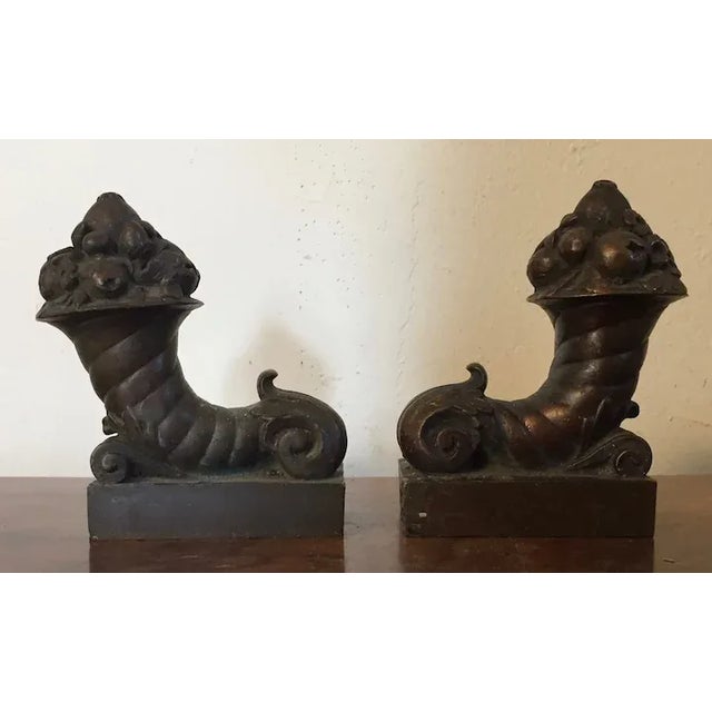 Antique 19th Century Bronze Cornucopia Architectural Sculptures with Fruit - A Pair For Sale In New York - Image 6 of 13