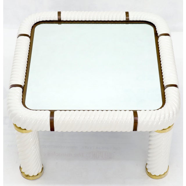 White Tommaso Barbi Midcentury Italian Modern Porcelain Square Coffee Side Table For Sale - Image 8 of 13
