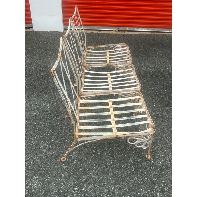 American 3 Vintage Woodard Stamped Wrought Iron Chairs **** For Sale - Image 3 of 8