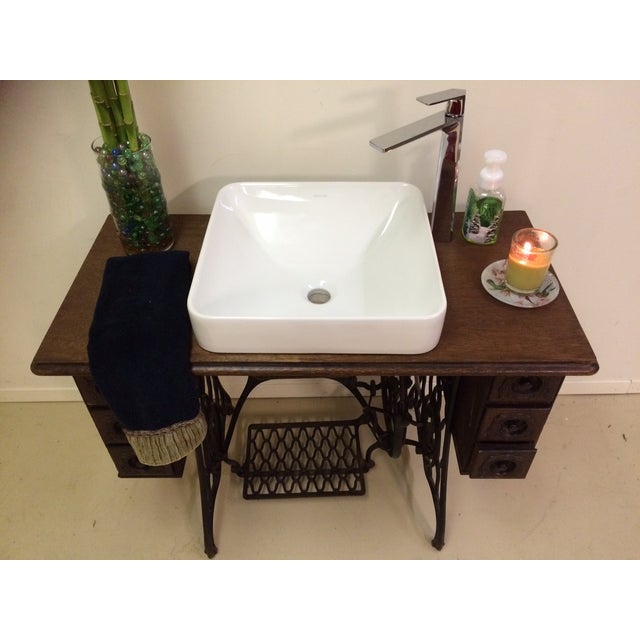 Singer Sewing Table Converted Bathroom Sink Vanity Chairish