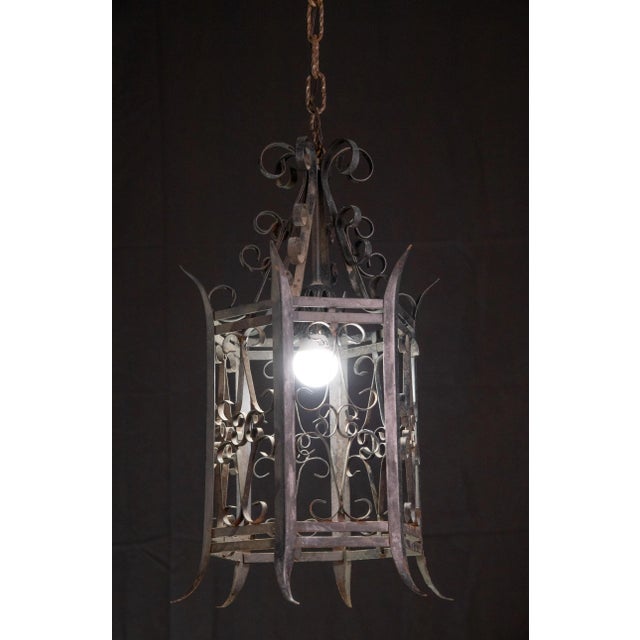 Italian Italian Vintage Iron Outdoor Lantern, 1960s For Sale - Image 3 of 10