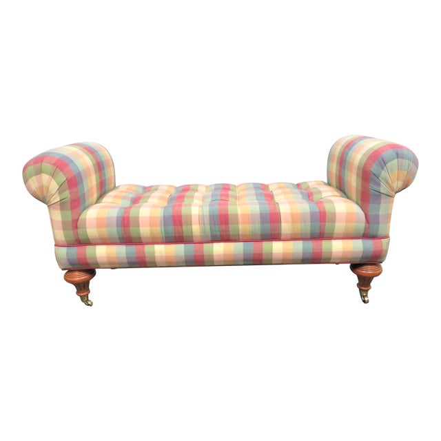 Brandywine Design Regency Style Plaid Tufted Bench Chairish