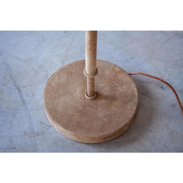 German Leather Floor Lamp by Charlotte Waver, 1980s For Sale - Image 4 of 9