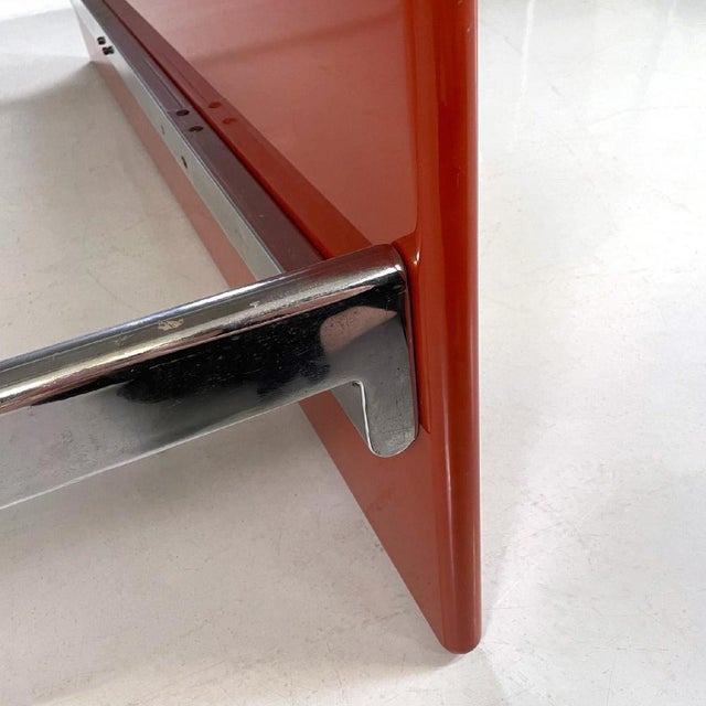 1970s Italian Modern Red Lacquered Wood and Metal Bed by Takahama for Simon Gavina, 1970s For Sale - Image 5 of 18