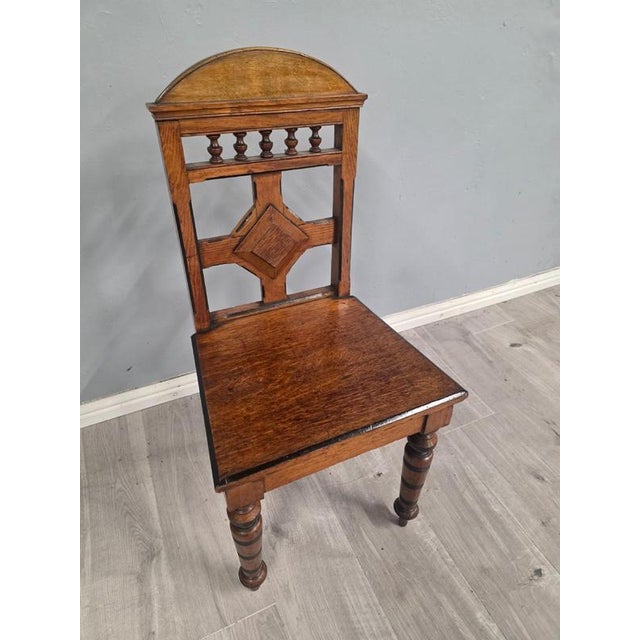 2000 - 2009 Antique Oak Hall Chairs from Guillows, 1870s, Set of 2 For Sale - Image 5 of 10