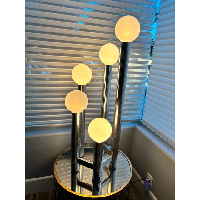 Mid-Century Modern Austrian Mid-Century Modern Five-Light Chrome Skyscraper Table Lamp, Kalmar Style, 1960s For Sale - Image 3 of 17