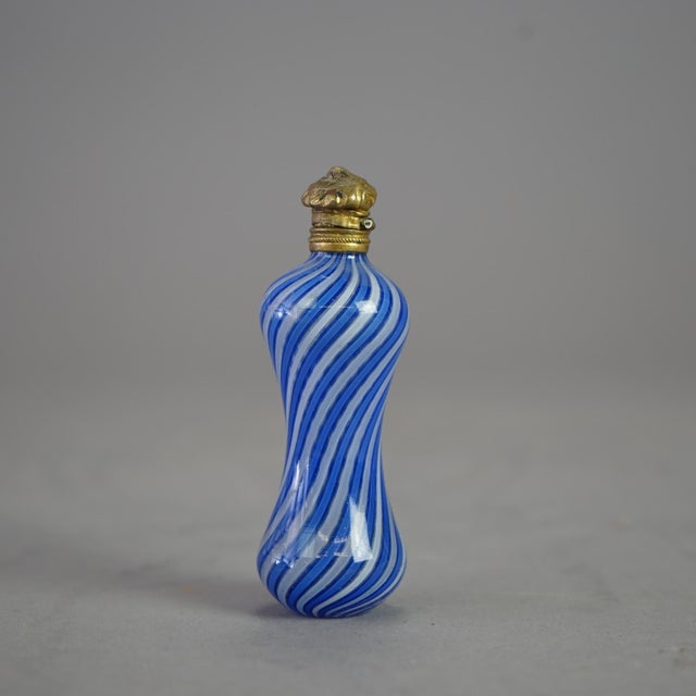 Victorian Antique Victorian Latticino Swirl Art Glass Perfume 19th Century For Sale - Image 3 of 5