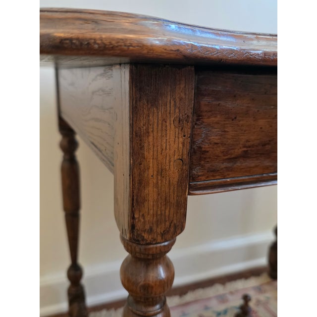 2000 - 2009 20th C. William & Mary Style Oak Table For Sale - Image 5 of 8