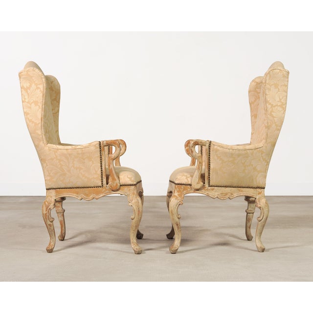 Pair of Country French Provincial Wingback Bergère Armchairs For Sale In Sacramento - Image 6 of 18