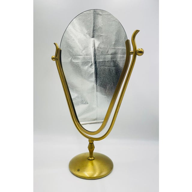 Hollywood Regency Charles Hollis Jones Sculptural Brass Pivot Mirror, 1960s Hollywood Regency For Sale - Image 3 of 18