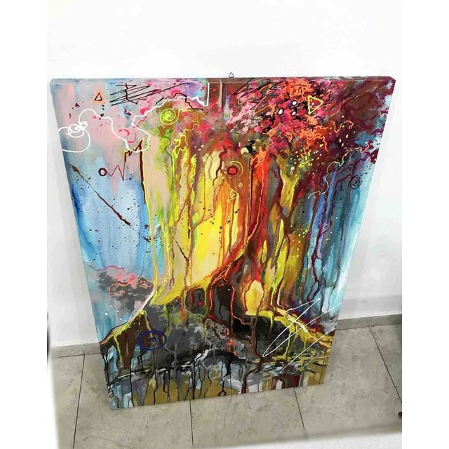 Alessandro Filetti, Eruzione 1, 2018, Acrylic & Posca on Canvas For Sale - Image 4 of 5