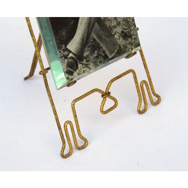 Metal Art Nouveau Brass Picture Frame For Sale - Image 7 of 10