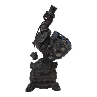 Antique Bronze Turkey Hearing Challenged Cigar Holder For Sale
