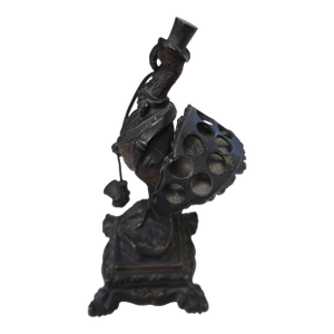 Antique Bronze Turkey Hearing Challenged Cigar Holder