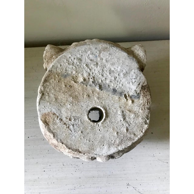 Vintage Sculptural Gold Concrete Lion Head Wall Fountain Garden Plaque