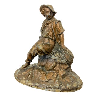 Victorian Peasant Art Figure, Late 19th Century For Sale