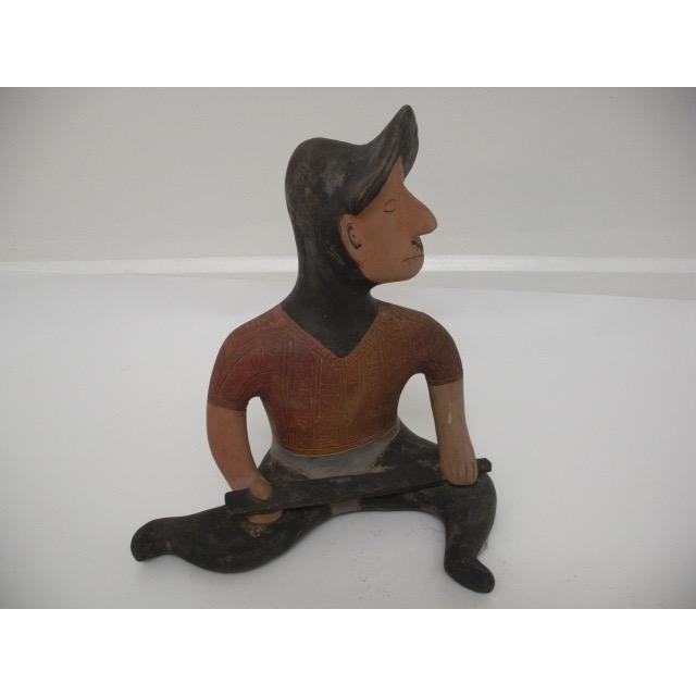 Mid-Century Modern Vintage Terra Cotta Conquistador Sculpture For Sale - Image 3 of 10
