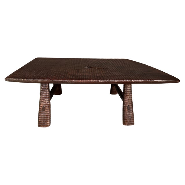 Brown Andrianna Shamaris Impressive Teak Wood minimalist Hand Carved Coffee Table For Sale - Image 8 of 18