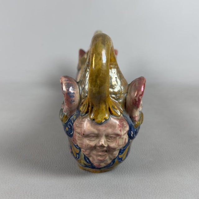 Vintage Majolica Planter Vase from Gualdo Tadino, 1940s For Sale - Image 3 of 14