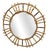 Vintage French Round Rattan Mirror, 1950s For Sale