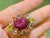 Bochic "Orient" Ruby, Orange Sapphire, Perridot Cocktail Ring 18K Gold & Silver For Sale - Image 16 of 18