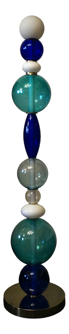 Murano Totem Glass and Brass Floor Lamp, 2000s