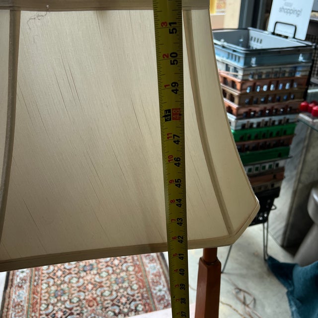 1970s Mid Century Modern Wooden Table With Lamp For Sale - Image 10 of 10