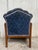 Pair of Art Deco Club Armchairs With Blue Ink Damask Velvet For Sale - Image 9 of 12