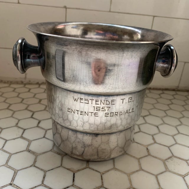 Mid Century Silver Engraved Mini Champagne Bucket 1957 For Sale - Image 10 of 12