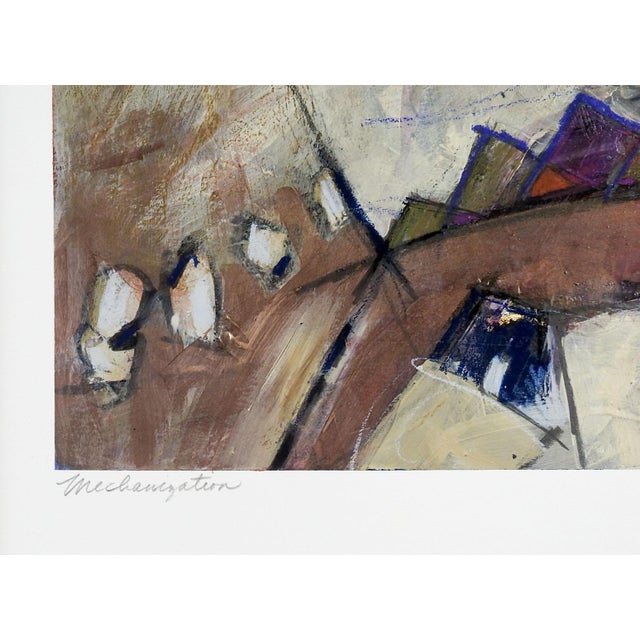 Contemporary Late 20th Century Abstract Mixed Media Painting For Sale - Image 3 of 4