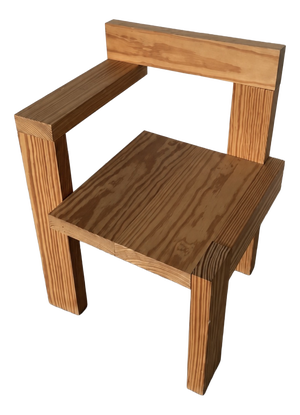 Brutalist Style Pine Chair by Gerrit Thomas Rietveld, 1995