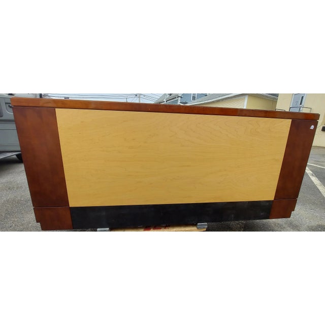 Wood 1980s Designer Custom Made Mahogany Glass Top Credenza For Sale - Image 7 of 10