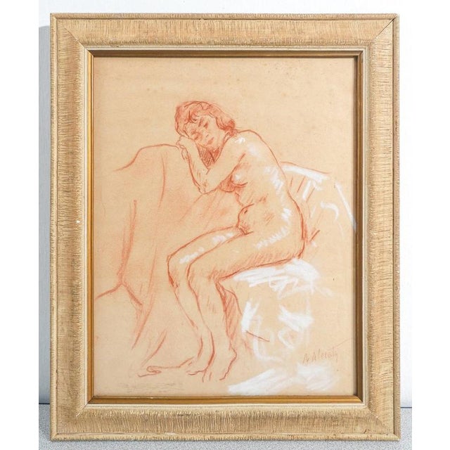 Ambrogio A. Alciati, Female Nude, Sanguine & Pastel on Paper For Sale - Image 7 of 12