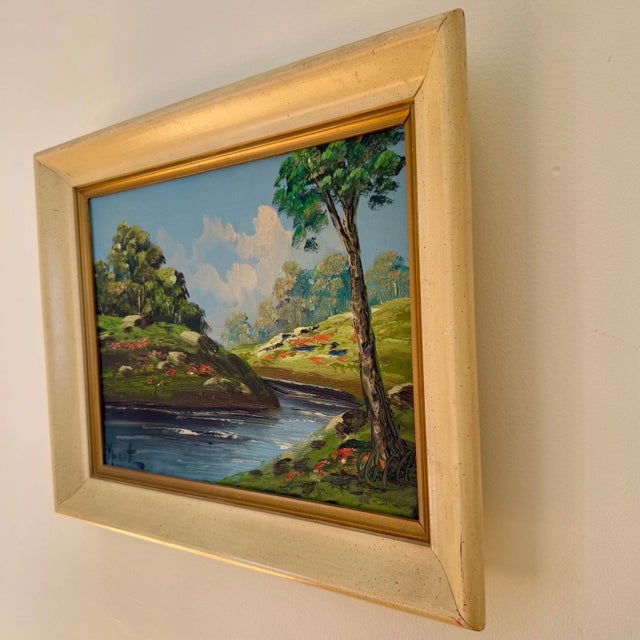 Vintage Italian Landscape Oil Painting Signed Moretti For Sale In New York - Image 6 of 12