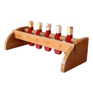 Mid-Century Wooden Tabletop Bowling Game For Sale