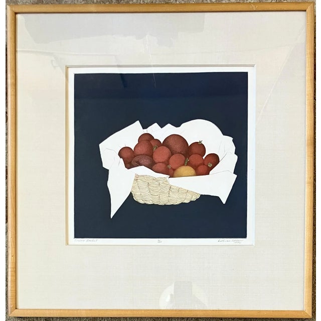 Artist: Beth Van Hoesen – American (1926- 2010) Title: Fresno Basket Date: 1974 Medium: Color etching Image Size: 12.25 x...