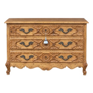 1950s Italian French Louis XV Style Carved Pine Chest / Commode For Sale