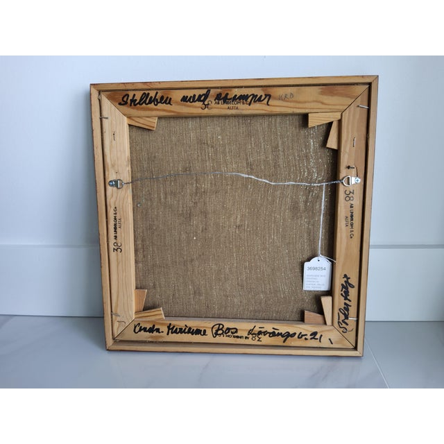 Vintage Mid-Century Modern Still Life Mushroom Painting by Swedish Artist Marianne Bos Mareng 1971 For Sale - Image 12 of 12