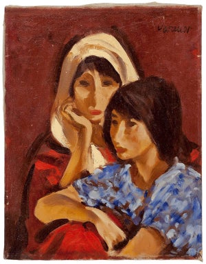 Anton Vorauer, Portrait, Two Women, Oil on Canvas, c. mid 1900's