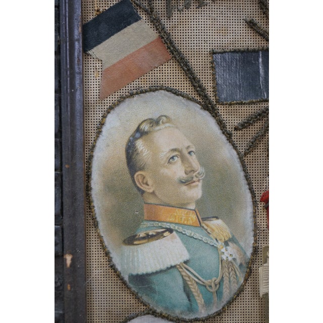 1910s Antique Wwi Ottoman Pasha War Embroidered Military Call for Peace Collage, Framed For Sale - Image 5 of 12