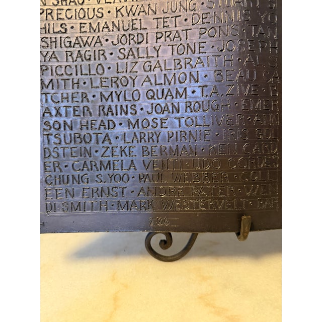 Name Recognition Bronze Open Book Sculpture by Herbert Simon, Ca. 1995 For Sale - Image 10 of 17