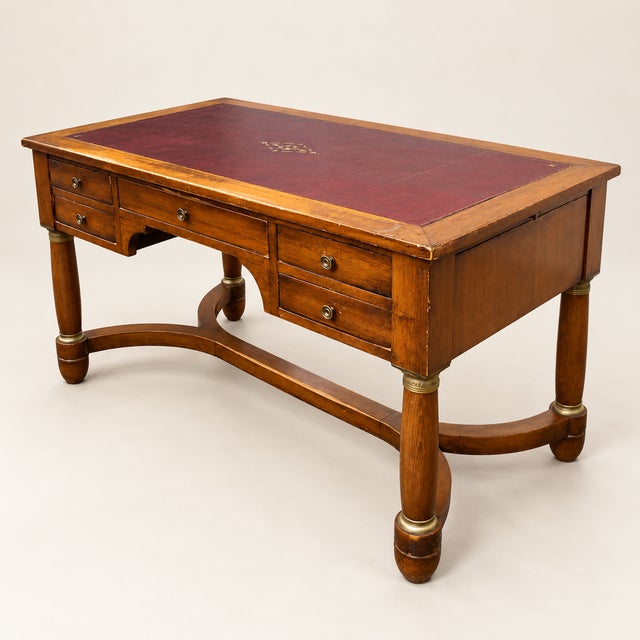 19th Century French Empire Style Mahogany Desk For Sale - Image 4 of 9